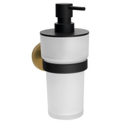 LARISSA dávkovač mydla 250 ml, mliečne sklo, čierna/matná zlatá