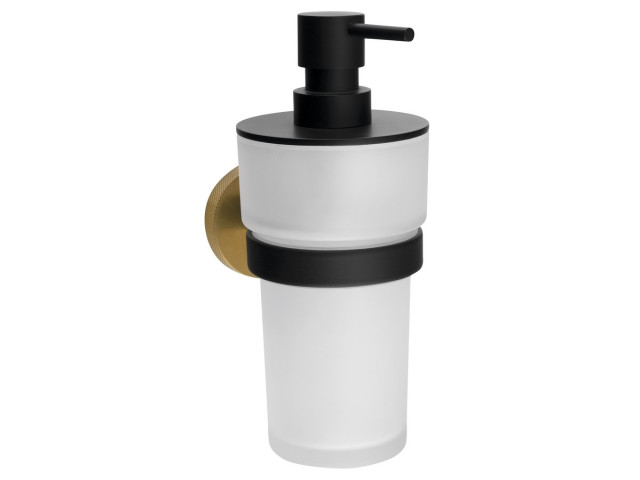 LARISSA dávkovač mydla 250 ml, mliečne sklo, čierna/matná zlatá