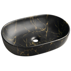 Keramické umývadlo CALEO na dosku, 60x42cm, mramor portoro