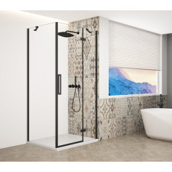 TRINITY BLACK štvorcový sprchový kút 900x900 mm, číre sklo, pravý