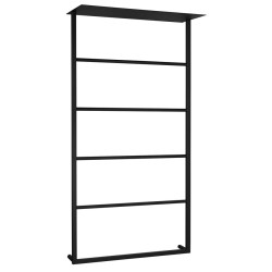 SKA nástenný sušiak na uteráky s policou 604 x 1184 x 252 mm, matná čierna farba