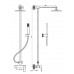 TORINO 2854 Nástenný sprchový stĺp s hranatou vodovodnou batériou a príslušenstvom, CHROM, rozteč 150mm