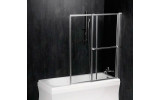 OLBIA pneumatická vaňová zástena 1230 mm, strieborný rám, číre sklo