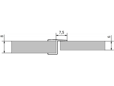 VITRA LINE tesnenie medzi sklá (zástavku) 2000mm, na sklo 8mm