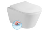 AVVA SHORT závesná WC misa, bez ráfika, 35,5x49cm, biela