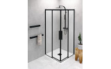 ALTIS LINE BLACK čtvercový sprchový kout 1000x1000 mm, rohový vstup, čiré sklo
