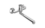 Mereo, Drezová nástenná batéria, Zuna, 150 mm, s ramienkom plochým rovným 210 mm, chróm CB302Z