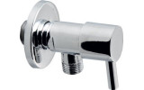 Rohový ventil 1/2" x 3/8", bez matky, guľatý, chróm