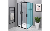 SIGMA SIMPLY BLACK sprchové dvere posuvné pre rohový vstup 900 mm, číre sklo