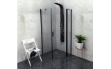 ZOOM LINE BLACK štvrťkruhová sprchová zástena 900x900mm, číre sklo, pravá