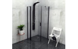 ZOOM LINE BLACK štvrťkruhová sprchová zástena 900x900mm, číre sklo, ľavá