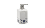 CIXI dávkovač mydla na postavenie, porcelán, biela/modrá