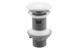 Umývadlová výpusť 5/4“ na prepad, click-clack, keramická zátka, hr.20-70mm, biela