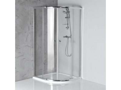 ARLETA štvrťkruhová sprchová zástena 900x900mm, číre sklo