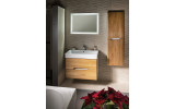 Kúpeľňový set MEDIENA 80, biela mat/dub natural