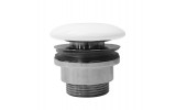 GSI umývadlová výpusť 5/4“, neuzatvárateľná, hr.5-65 mm, keramická krytka, biela lesk