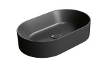KUBE X keramické umývadlo na dosku, 60x37cm, oválne, čierna mat