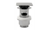 Uzatvárateľná hranatá výpusť pre umývadlá s prepadom Click Clack, V 32-52mm, chróm