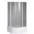 Arlene štvrťkruhová sprchová zástena 900x900x1500 mm, sklo BRICK