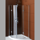 LEGRO štvrťkruhová sprchová zástena dvojkrídlové 900x900mm, číre sklo