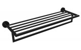 X-ROUND BLACK polička na ručníky s hrazdou 500mm, černá